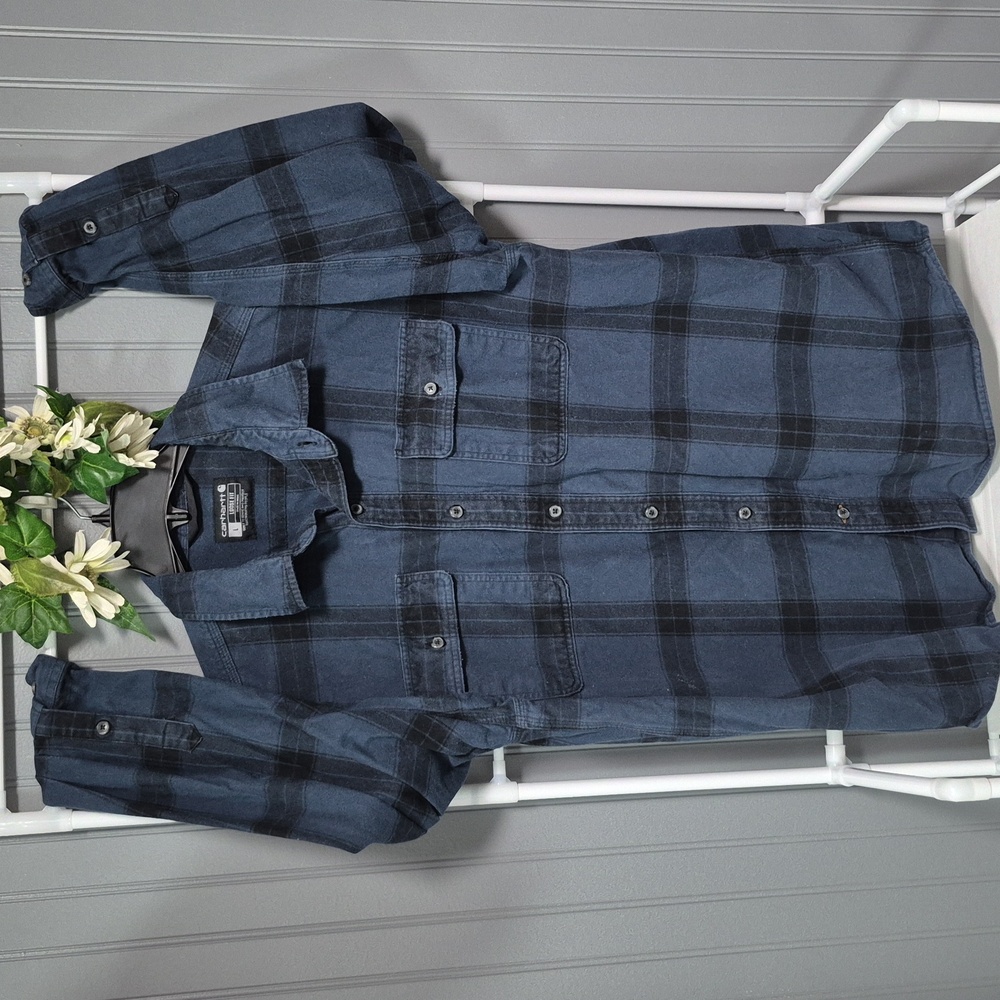 Carhartt Men's Plaid Loose Fit  Button-Down Shirt - Picture 4 of 13